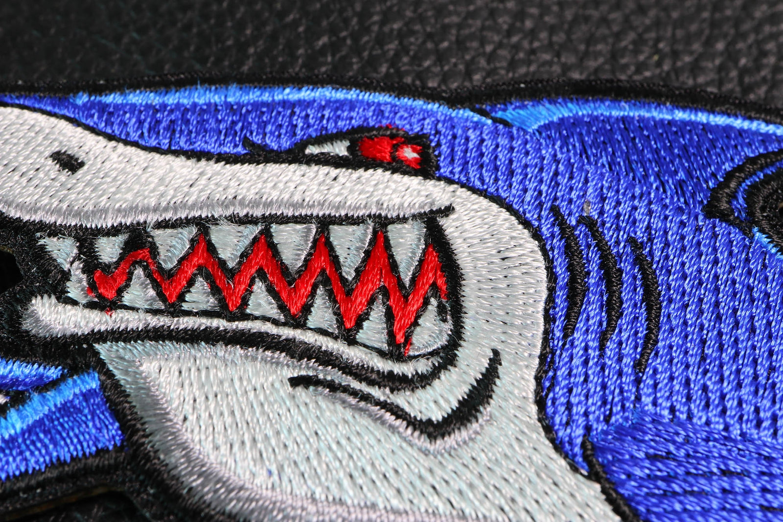 Shark Embroidered Patch stitching detail