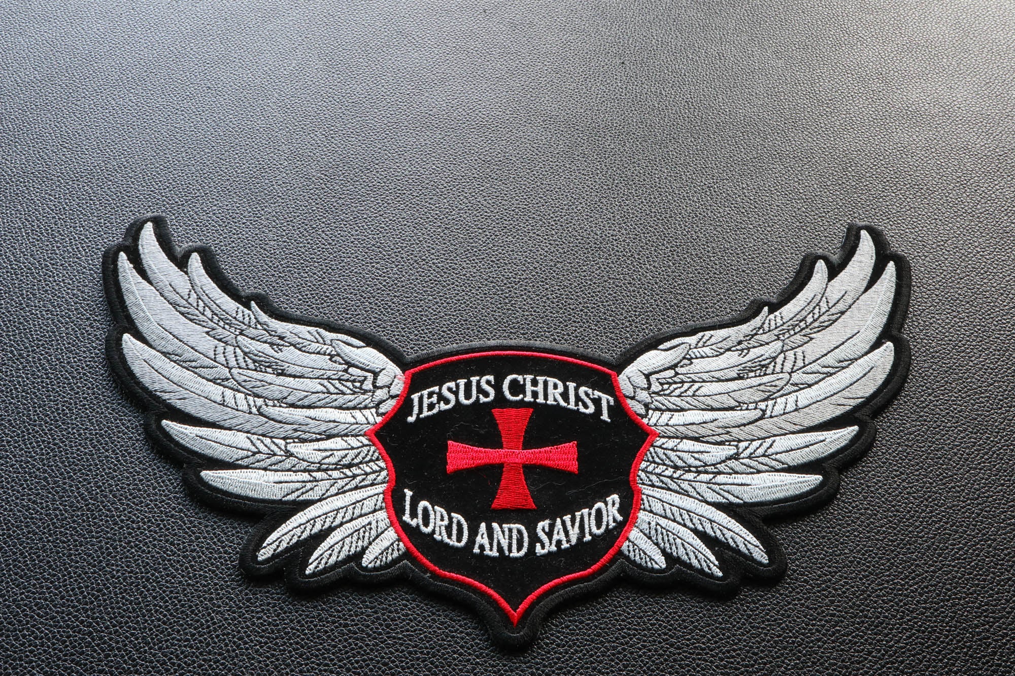 Jesus Christ Lord and Savior Christian Patch - A Bold Declaration of Faith (  4 x 3 inches )