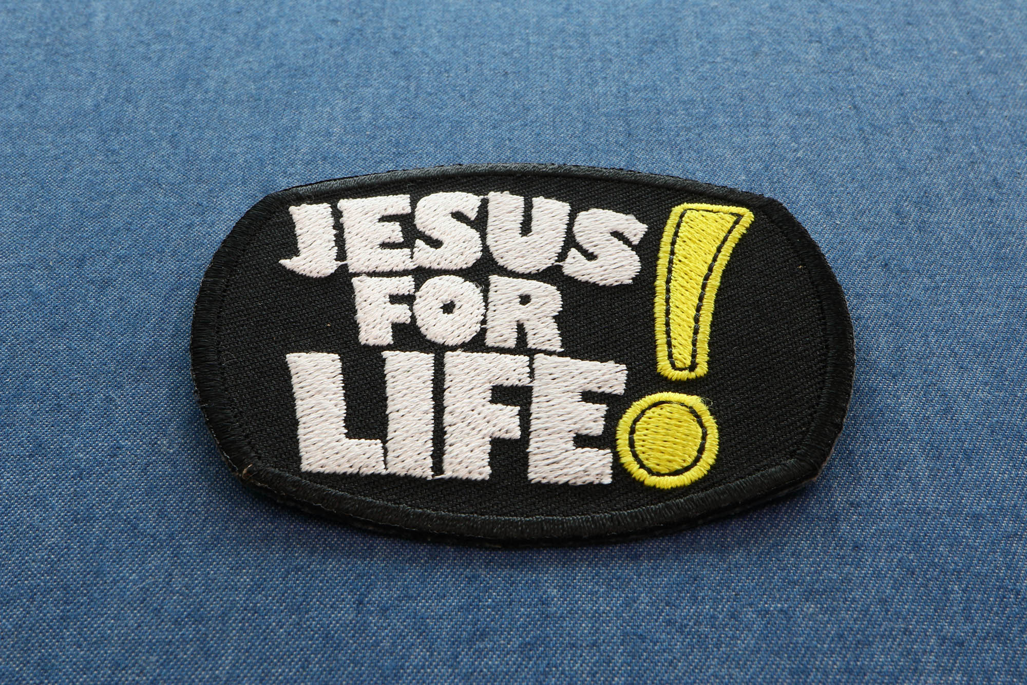 Jesus For Life Patch - A Bold Expression of Everlasting Faith (  4 x 3 inches )