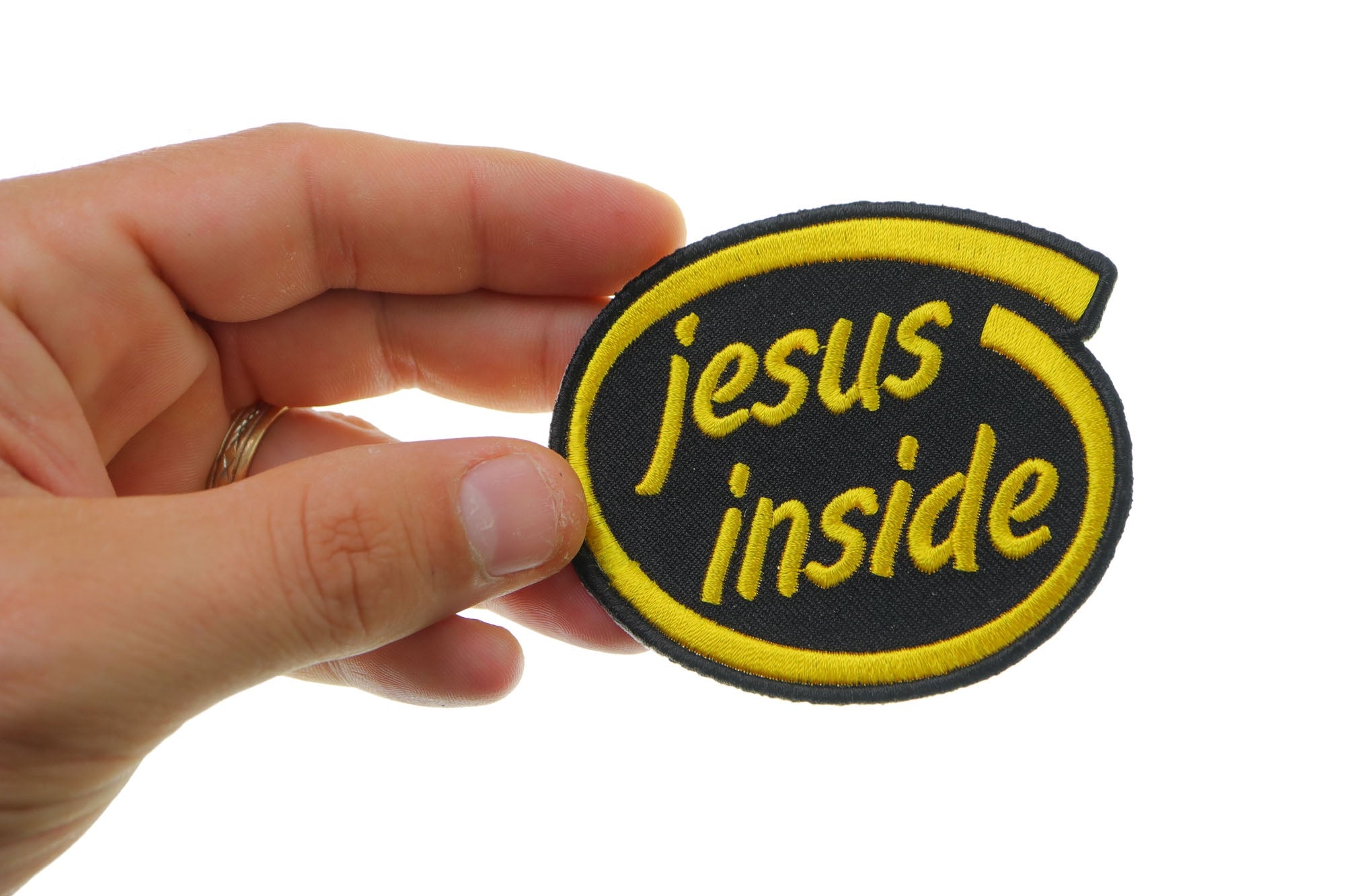 Jesus Inside Christian Patch - A Bold Expression of Everlasting Faith ( 3 x 3 inches )