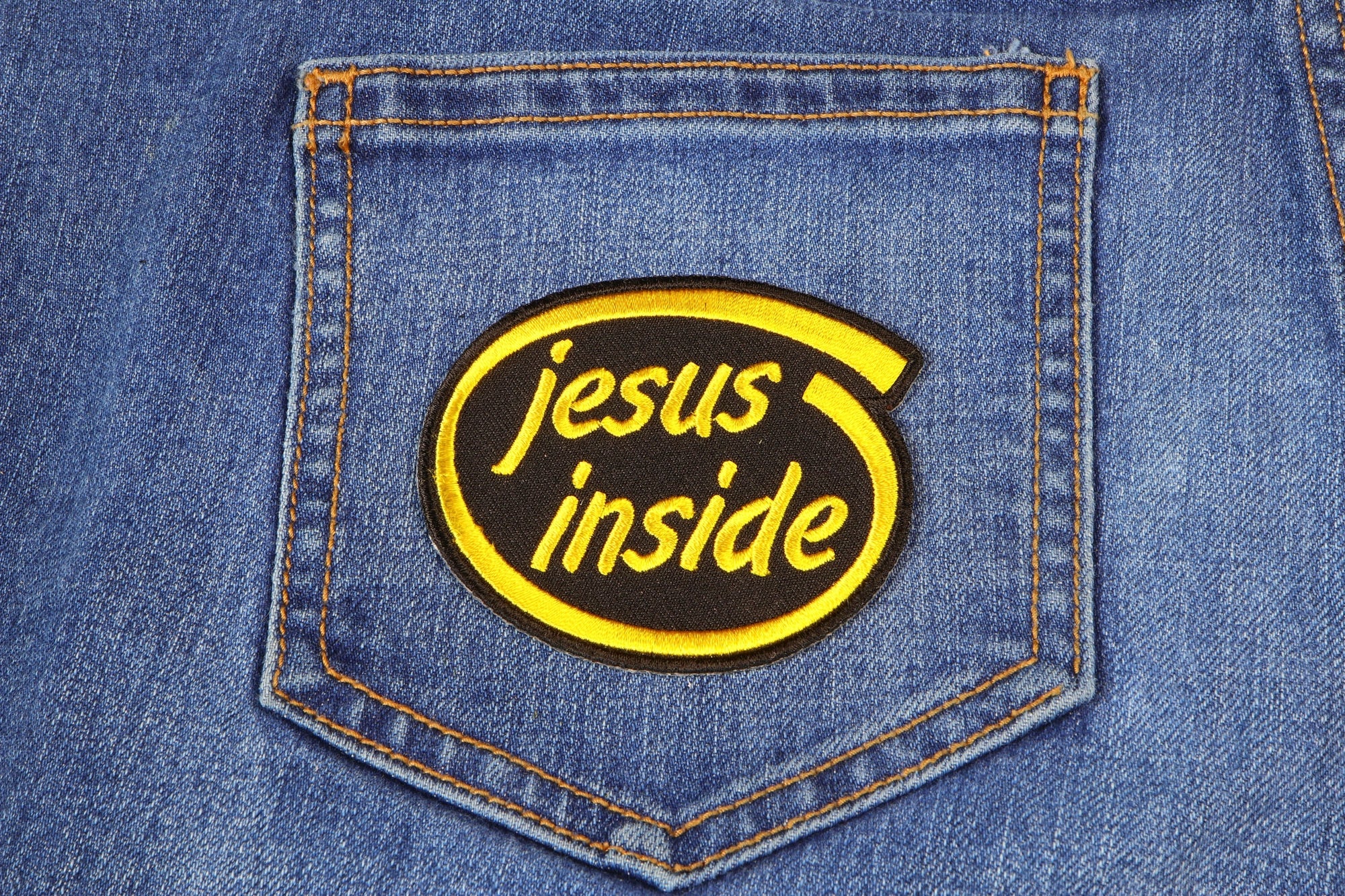 Jesus Inside Christian Patch - A Bold Expression of Everlasting Faith ( 3 x 3 inches )