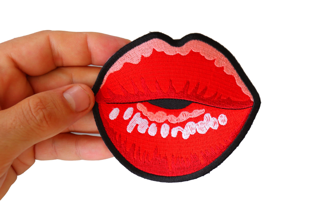 Lips Blowing a Kiss Embroidered Patch