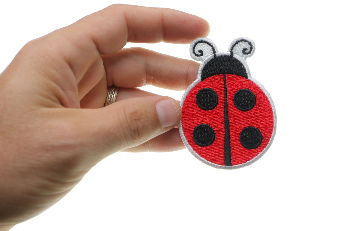 Ladybug Embroidered Patch reverse and construction view