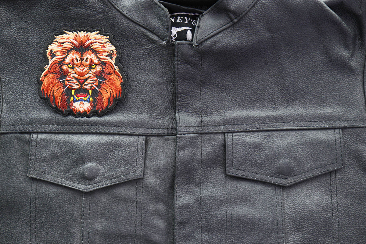 Lion Stare Embroidered Patch apparel application view