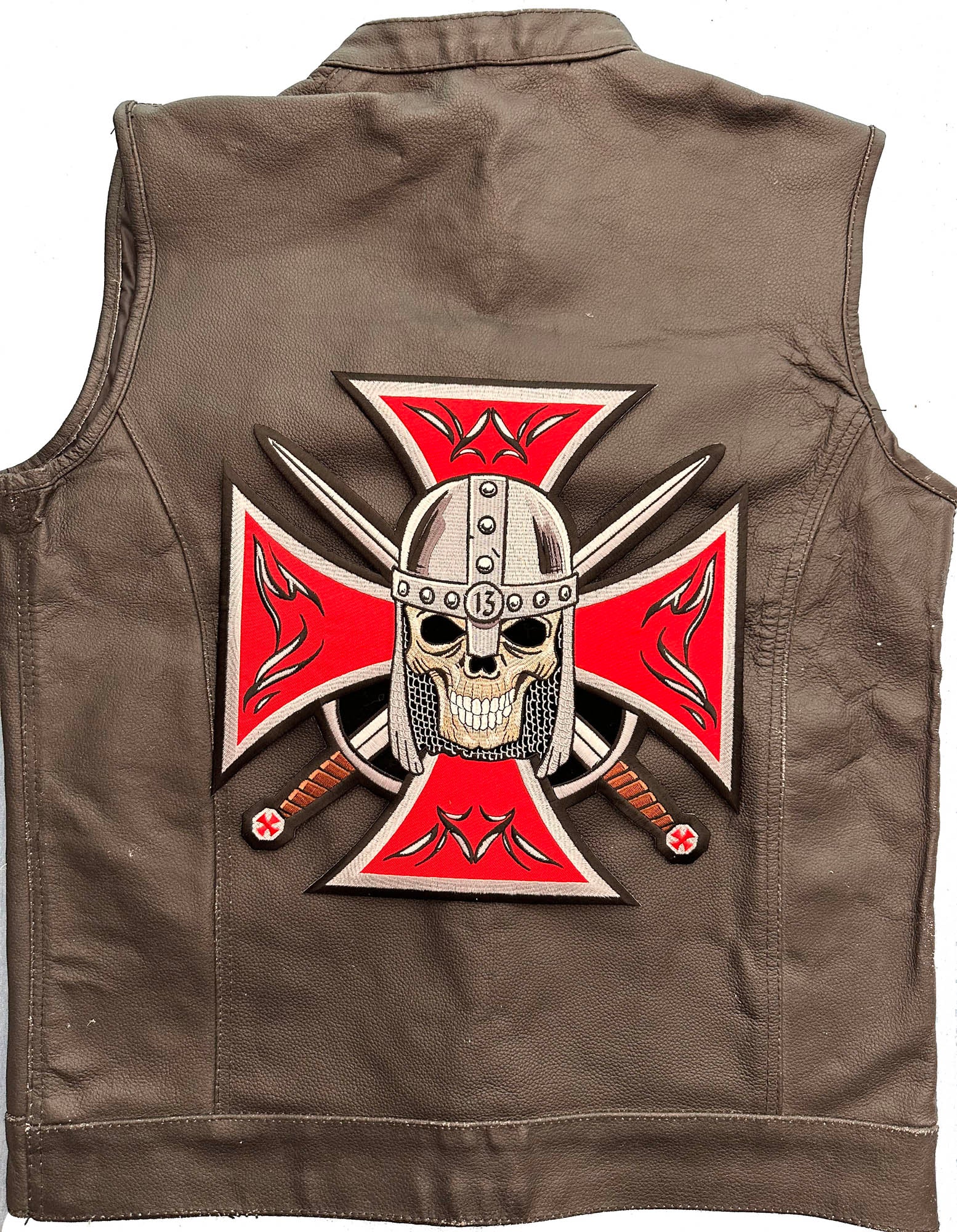 Maltese Cross Skull Knight Patch - Wear the Symbol of Strength ( 4 x 4 inches )