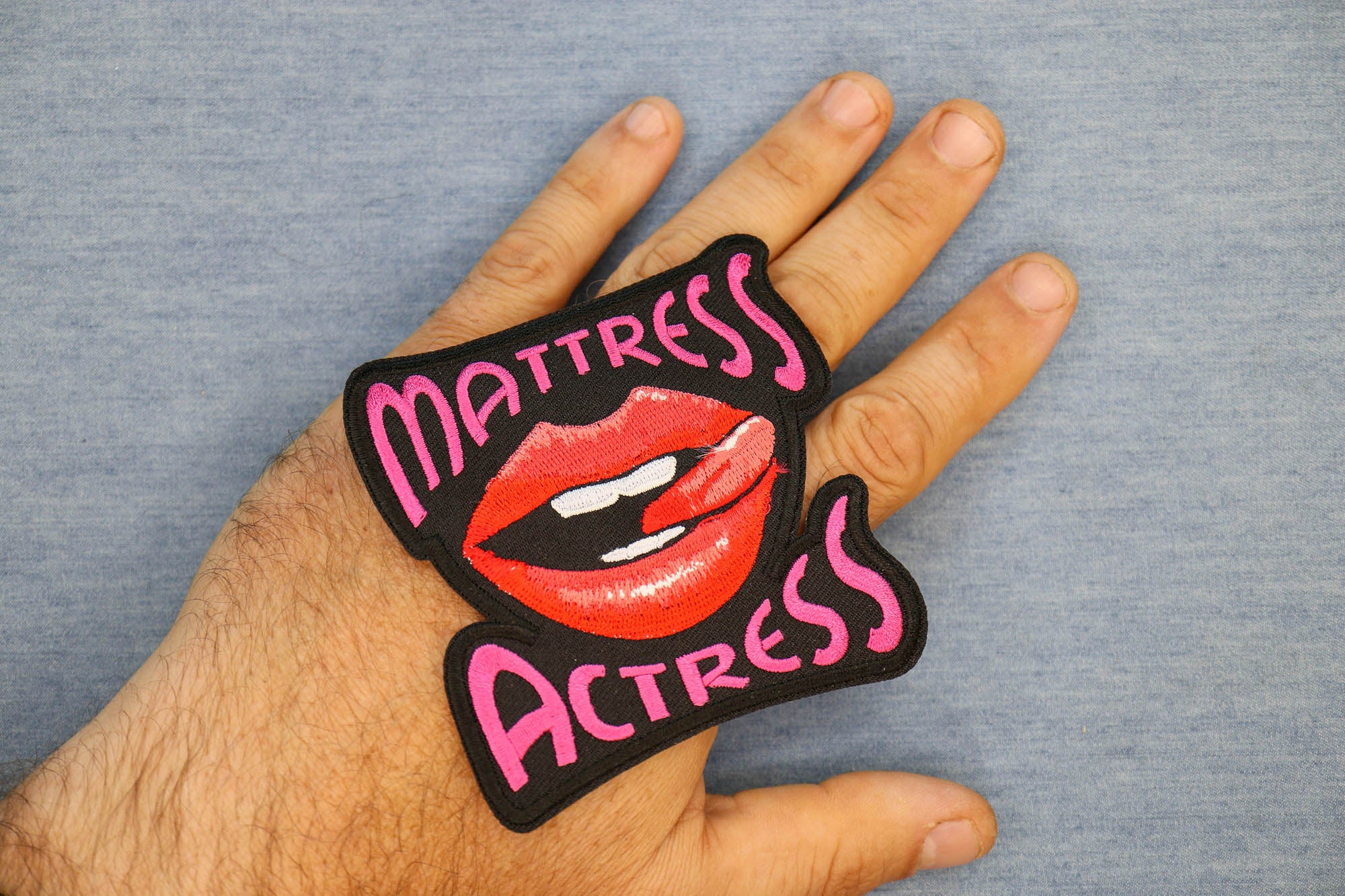 Mattress Actress Embroidered Patch - Fun and Unique Design for Creative Flair (  3 x 3 inches  )