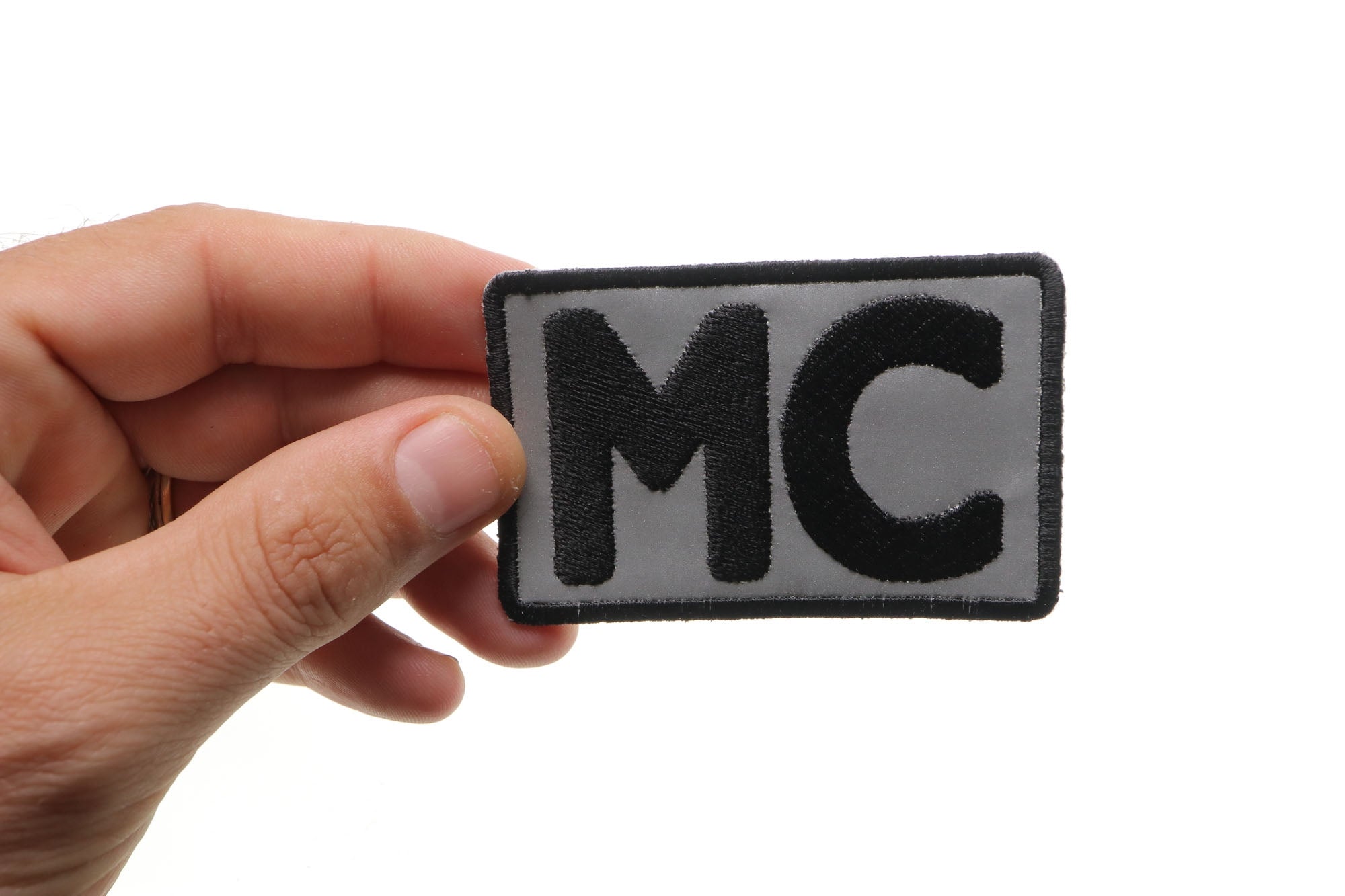 Reflective MC Patch – Embroidered Patch for Motorcycle Clubs & Apparel  (  3 x 2 inches )