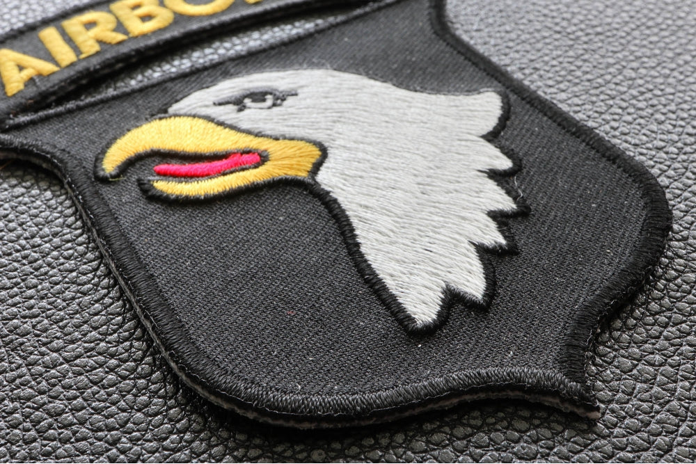 101st Airborne Division Embroidered Patch reverse and construction view