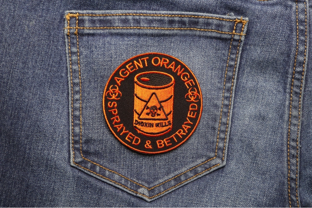 Agent Orange Sprayed and Betrayed Embroidered Patch stitching detail