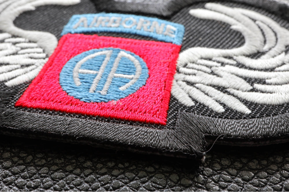 Classic Airborne AA Embroidered Patch reverse and construction view