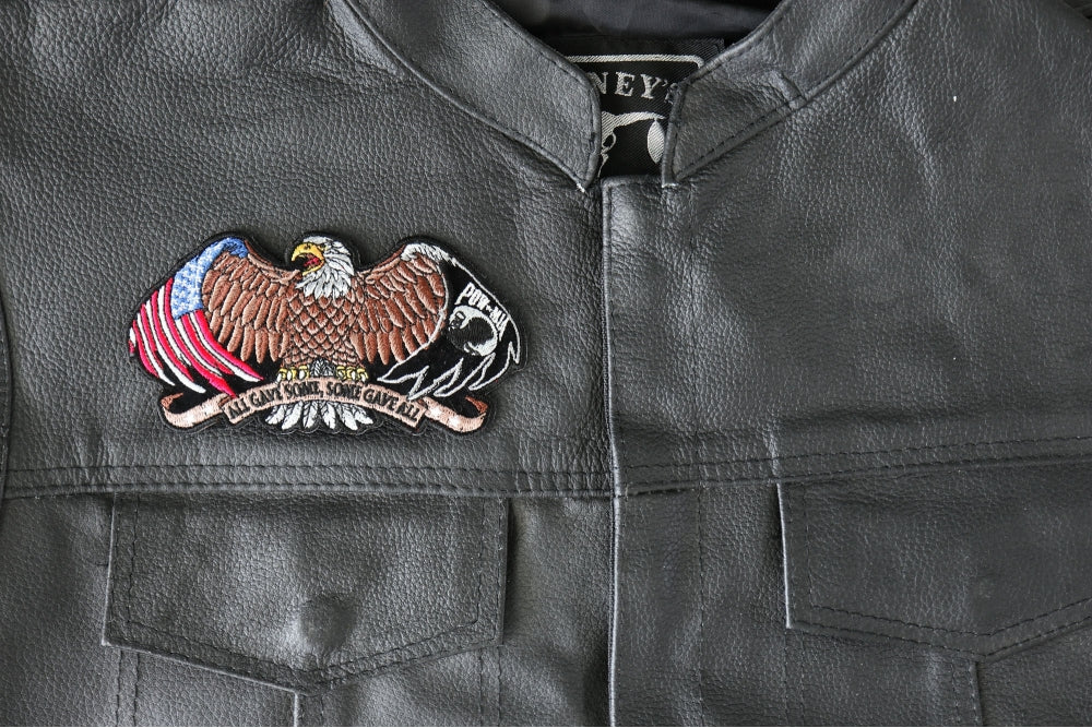 American Flag Eagle Embroidered Patch shown for scale