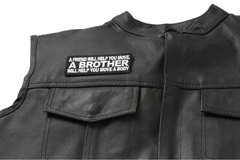 A Brother Will Help You Move a Body Embroidered Patch stitching detail