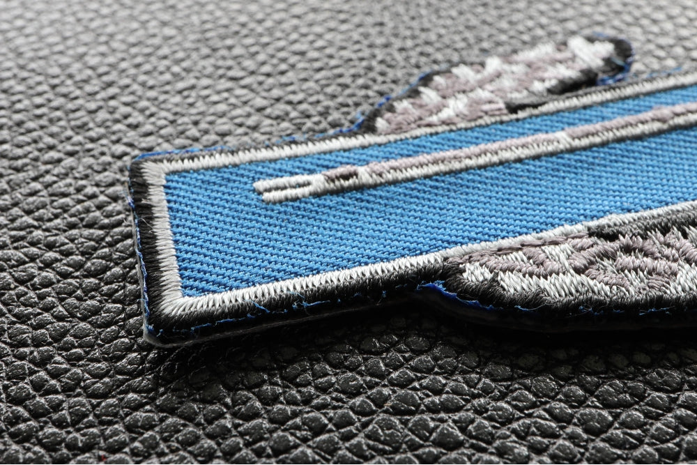 Combat Infantryman Badge Embroidered Patch reverse and construction view