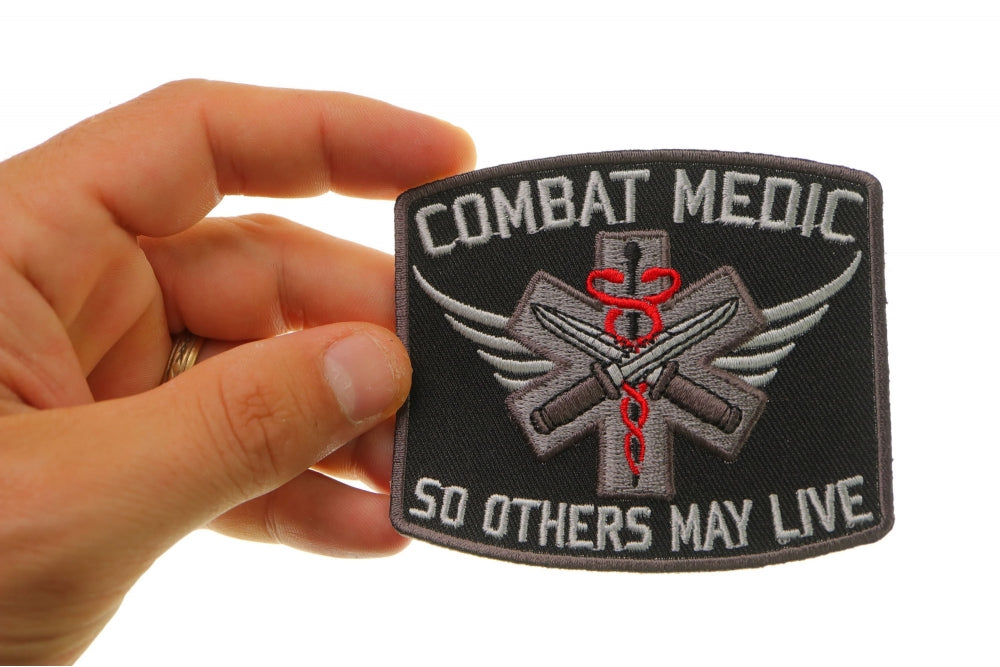 Combat Medic EMT Embroidered Patch apparel application view