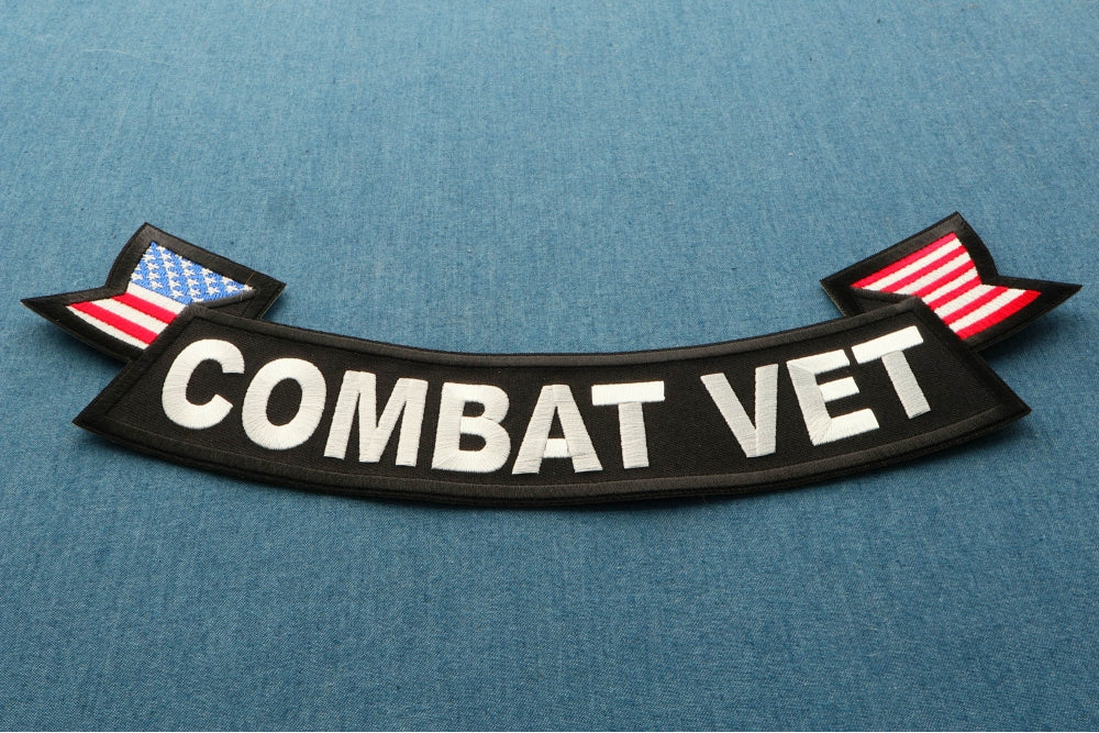 Combat Vet Embroidered Patch reverse and construction view