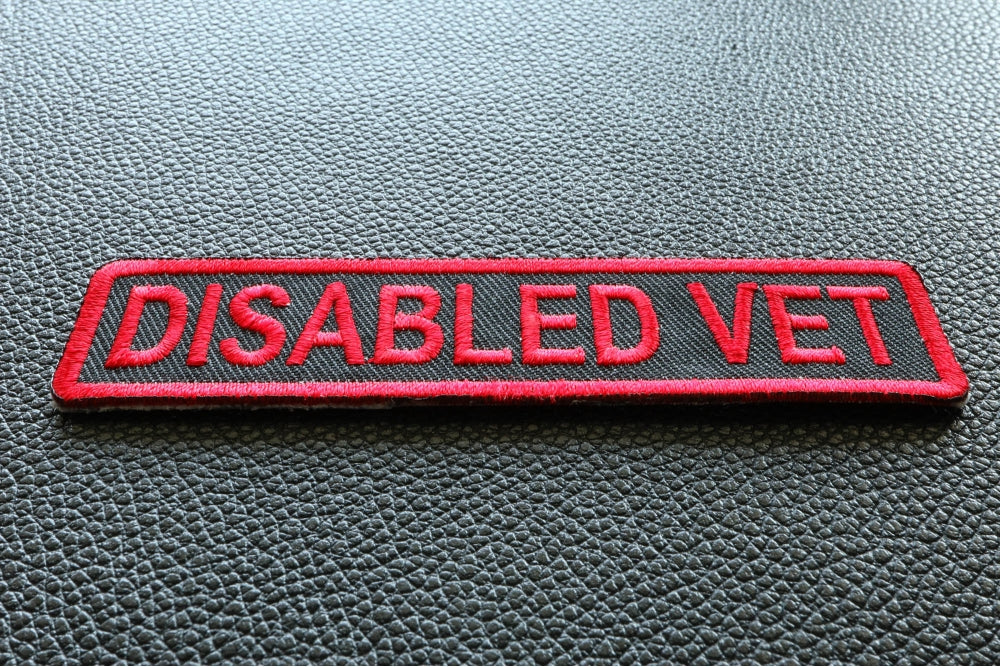 Disabled Vet Embroidered Patch reverse and construction view
