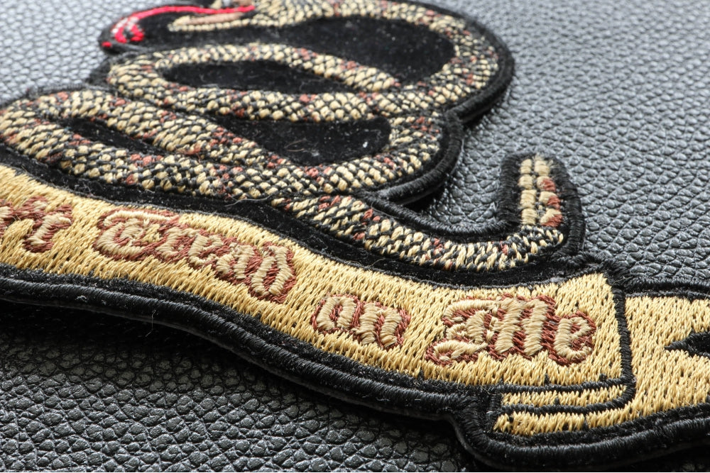 Don't Tread on Me Snake Embroidered Patch reverse and construction view