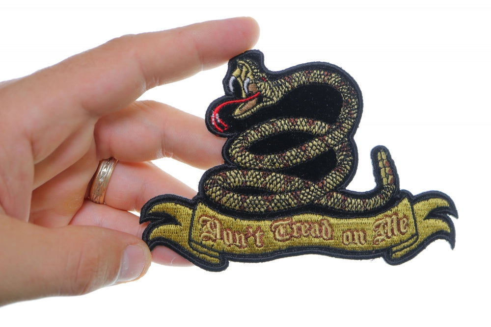 Don't Tread On Me Snake Patch – Small Embroidered Iron-On Patch ( 5 x 4 inches )