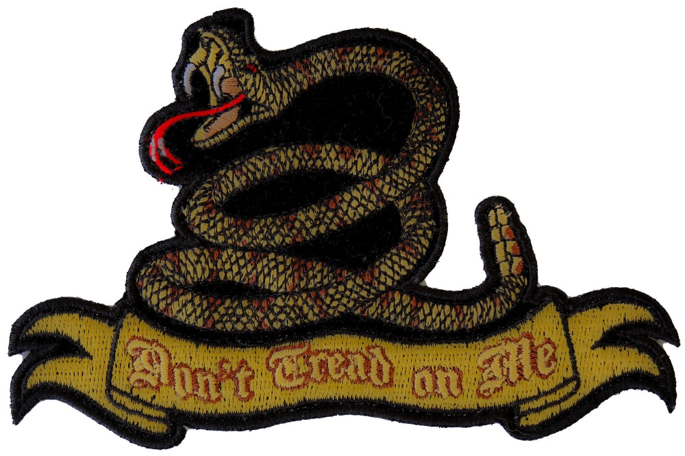 Don't Tread On Me Snake Patch – Small Embroidered Iron-On Patch ( 5 x 4 inches )