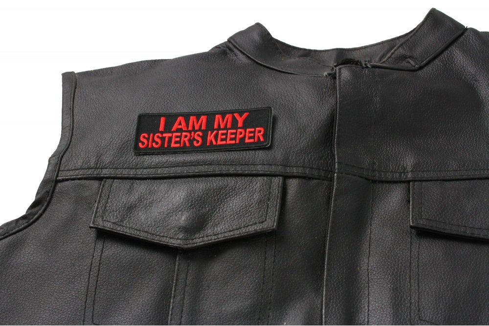 Sister's Keeper Red Embroidered Patch additional product view