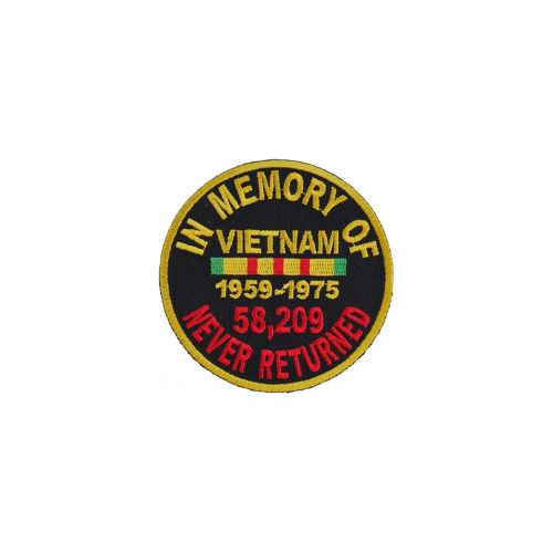 In Memory of Vietnam Round Patch  (3x3 inches )