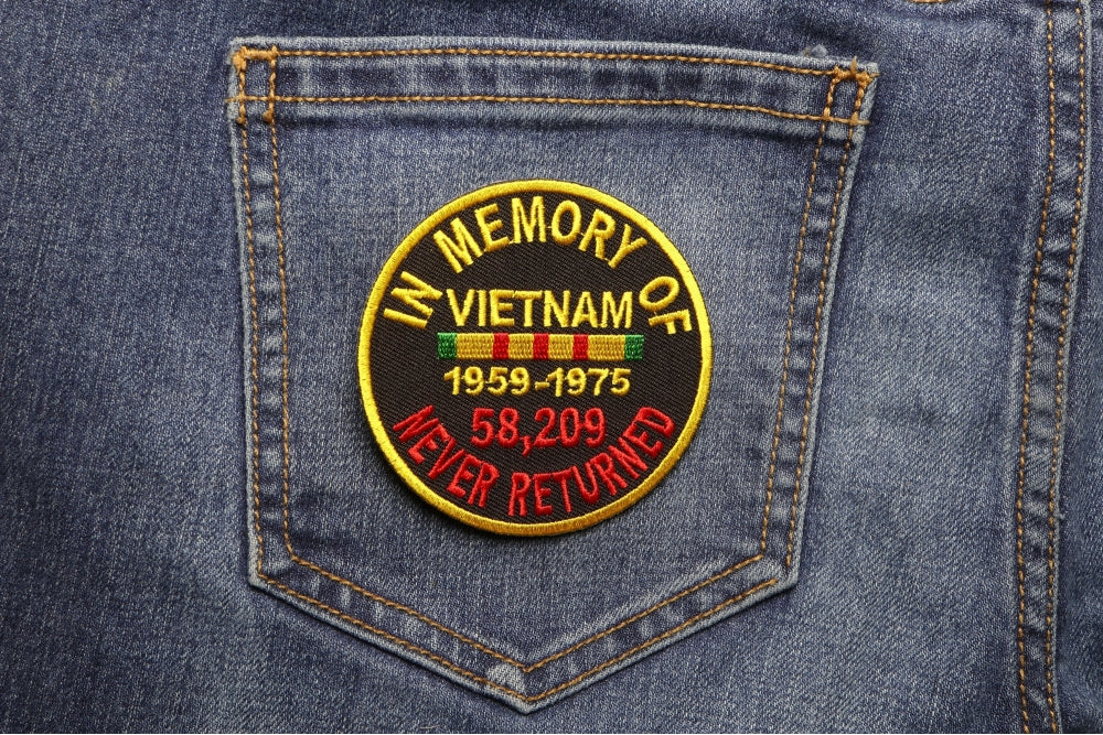 In Memory of Vietnam Round Embroidered Patch stitching detail
