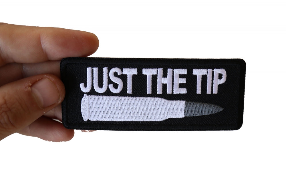 Just the Tip Bullet Embroidered Patch apparel application view