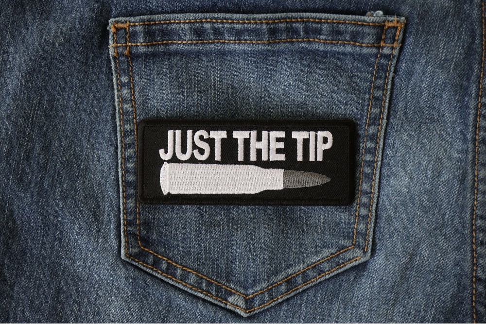 Just the Tip Bullet Embroidered Patch stitching detail