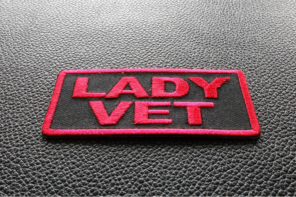 Lady Vet Embroidered Patch reverse and construction view