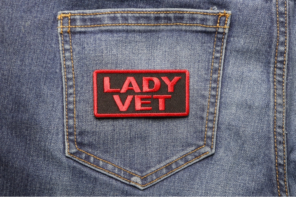 Lady Vet Embroidered Patch apparel application view