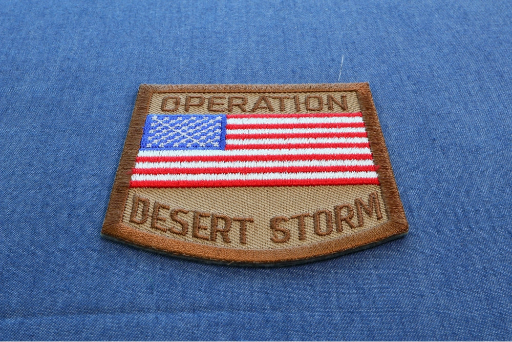 Operation Desert Storm Embroidered Patch reverse and construction view