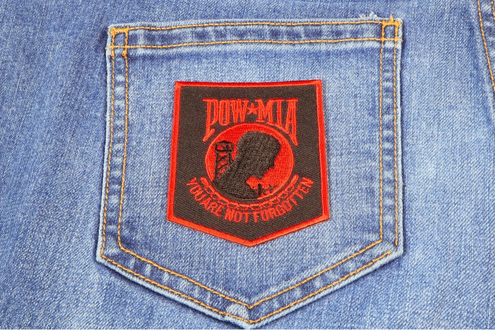 POW MIA Embroidered Patch apparel application view