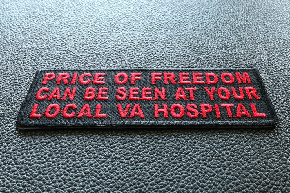 Price of Freedom VA Hospital Embroidered Patch reverse and construction view