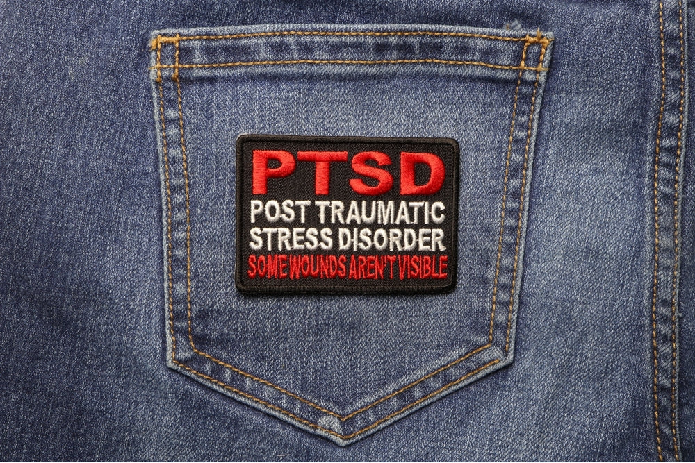 PTSD Some Wounds Are Not Visible Embroidered Patch actual product photo 4