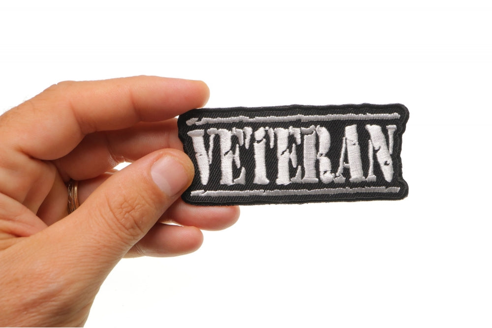 Veteran Patch - Military Style Iron-On Embroidered Badge ( 3.5 x 1.5 inche )