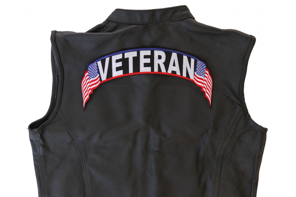 Veteran US Flag Large Rocker Embroidered Patch product image 7