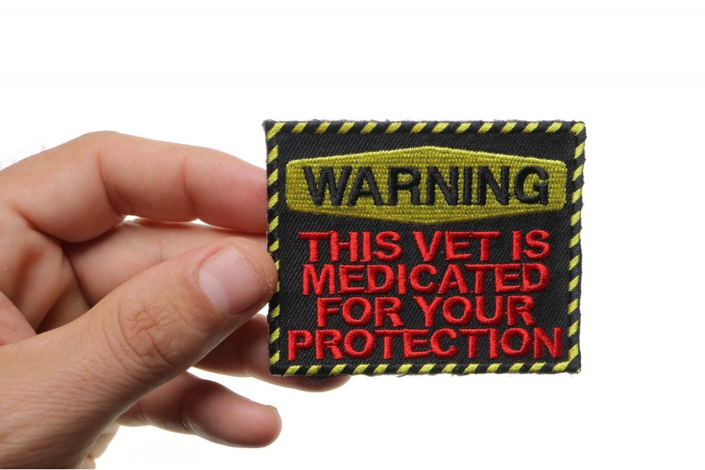 Medicated Veteran Warning Embroidered Patch product image 3