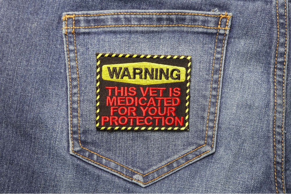 Medicated Veteran Warning Embroidered Patch product image 4