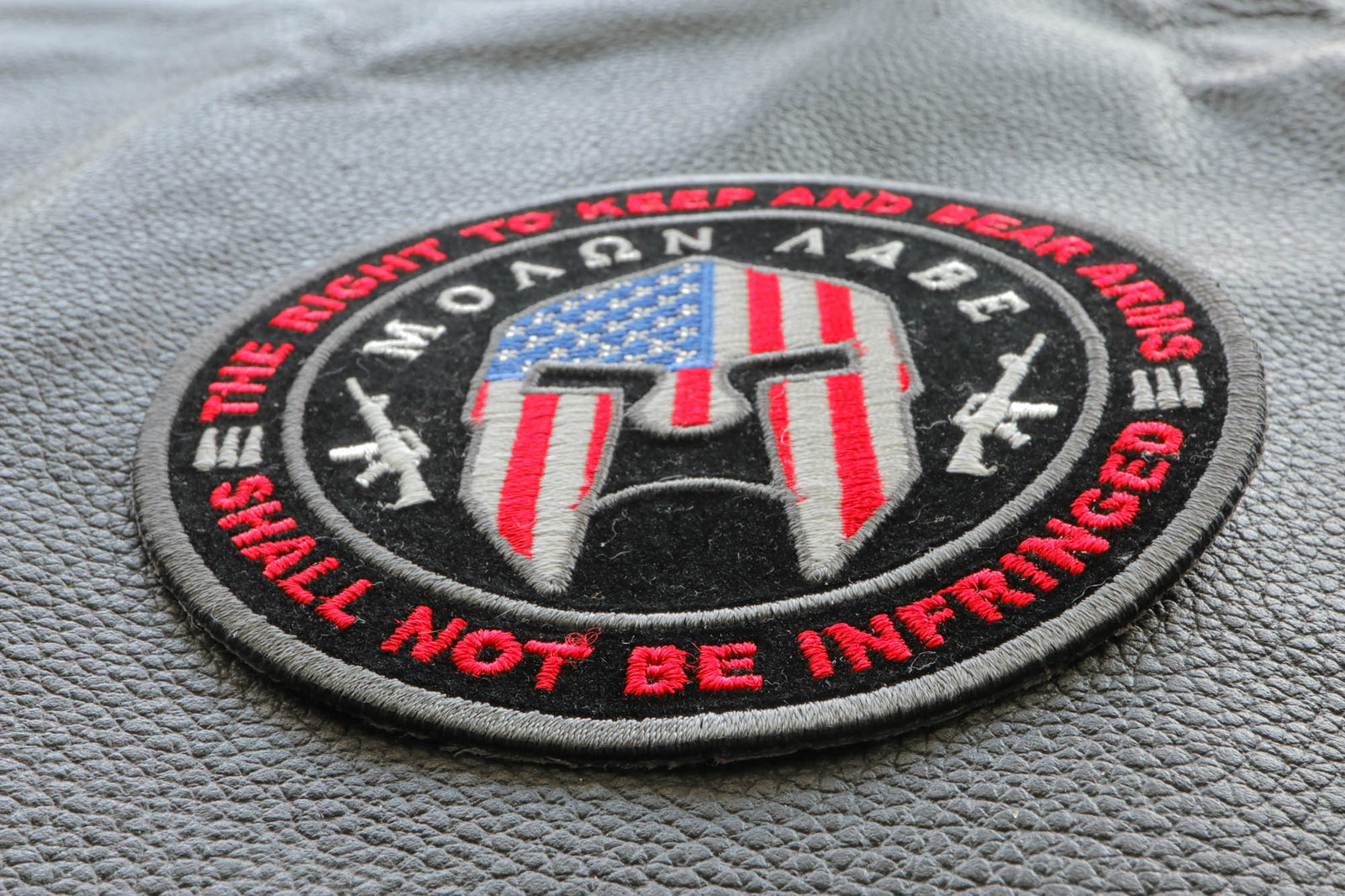 Molon Labe Spartan Helmet Embroidered Patch additional product view