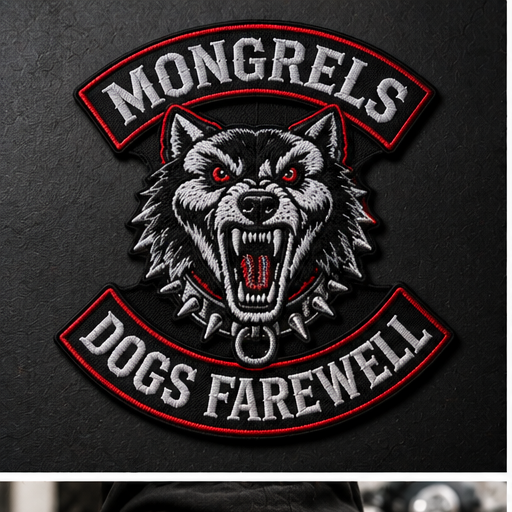 Mongrels Dogs Farewell Large Embroidered Patch