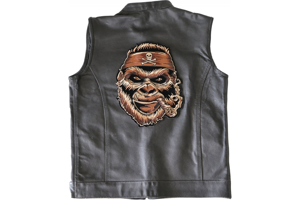 Large Gorilla Smoking Cigar Embroidered Patch alternate product view