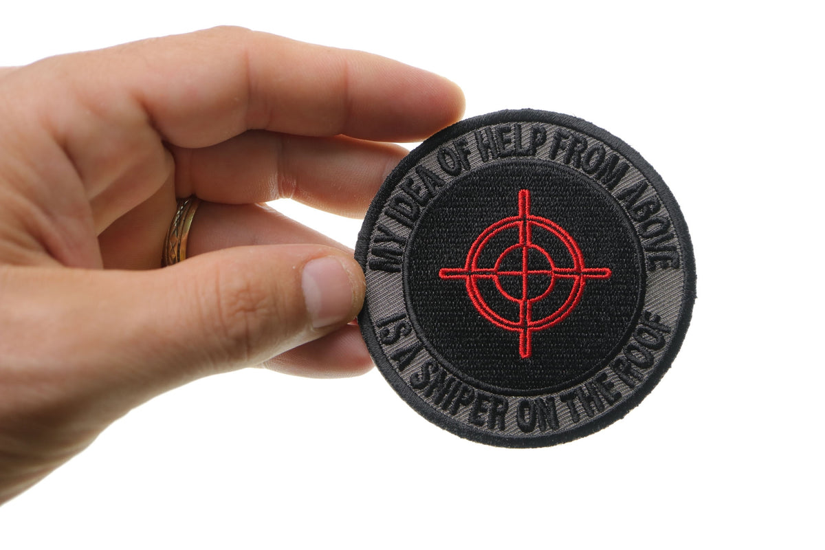 Help from Above Sniper Embroidered Patch reverse and construction view