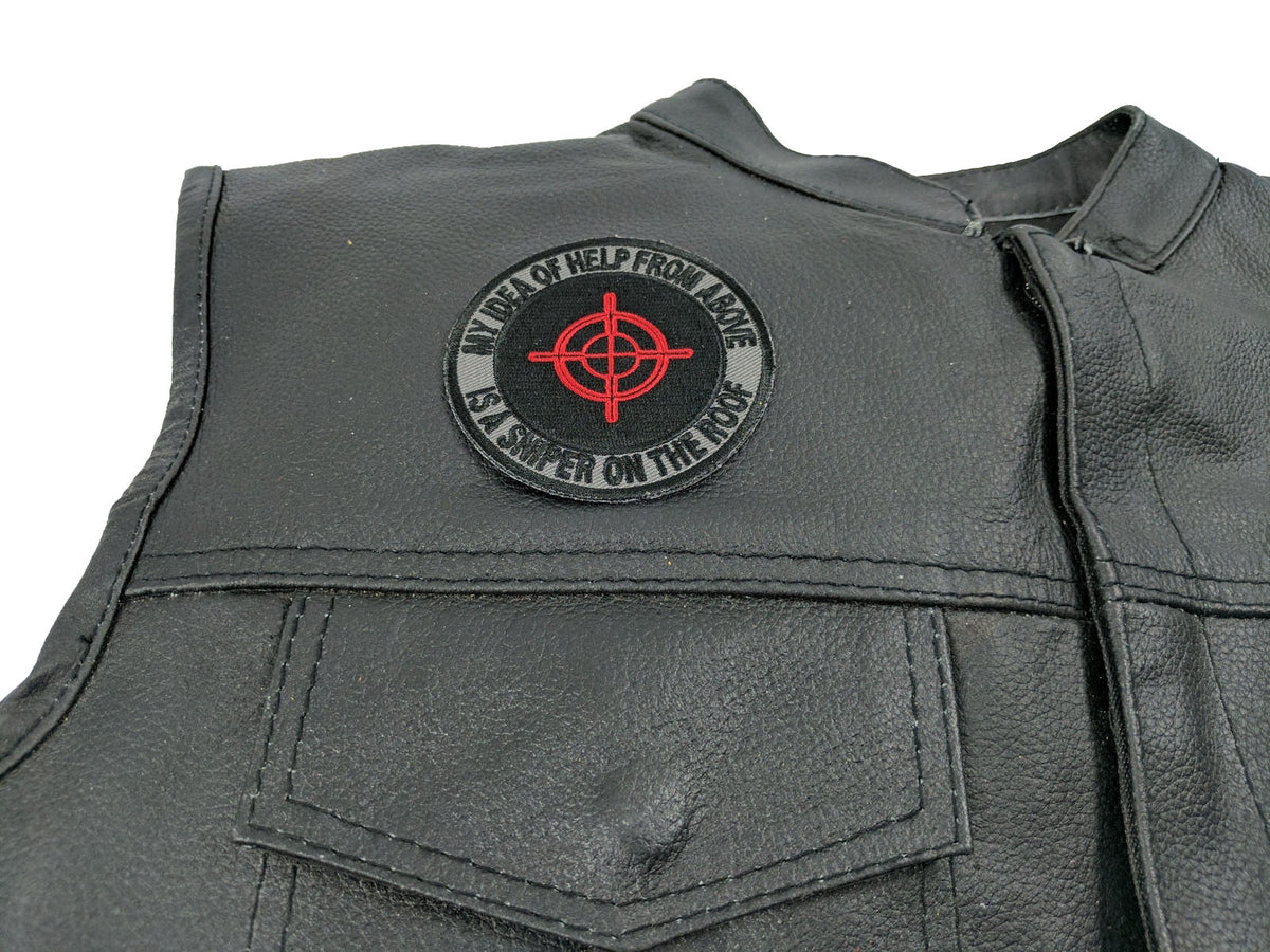 Help from Above Sniper Embroidered Patch shown for scale