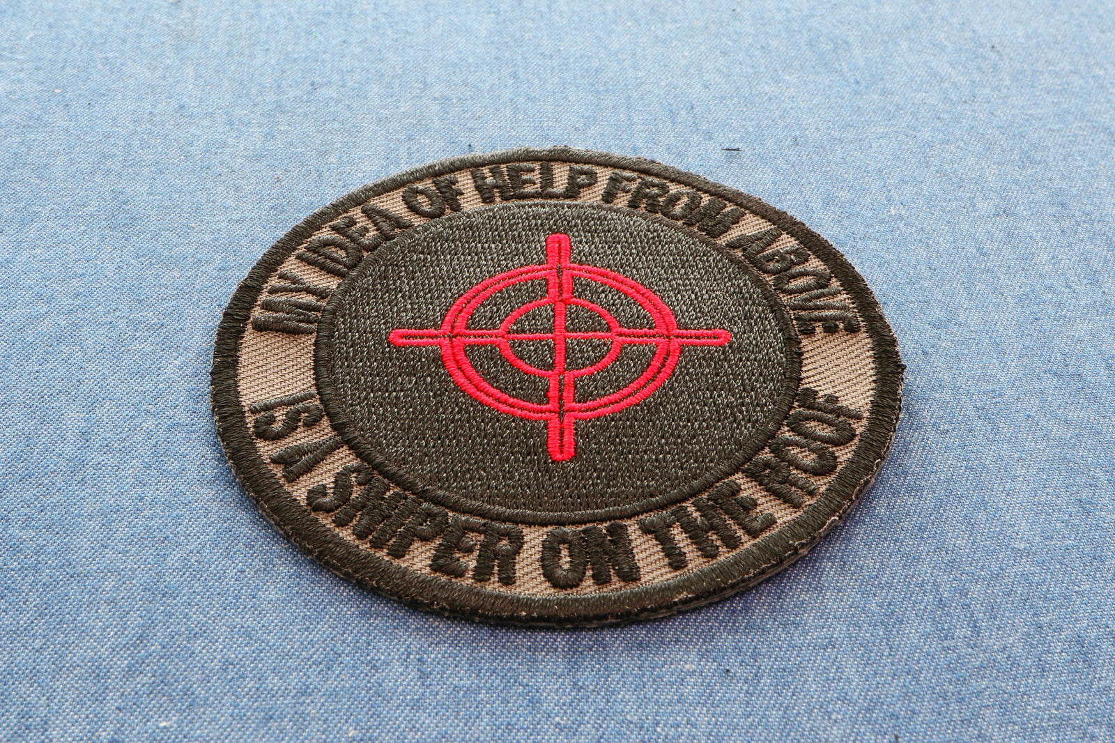 Help from Above Sniper Embroidered Patch stitching detail
