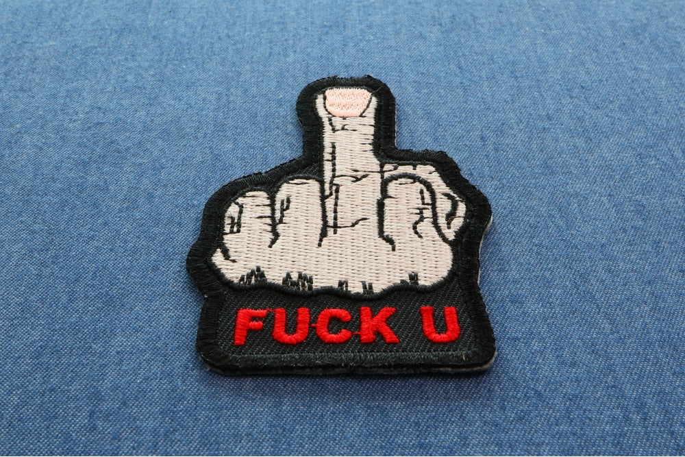 Middle Finger F-U' Embroidered Patch – Bold Attitude Statement ( 3 x 3 inches )