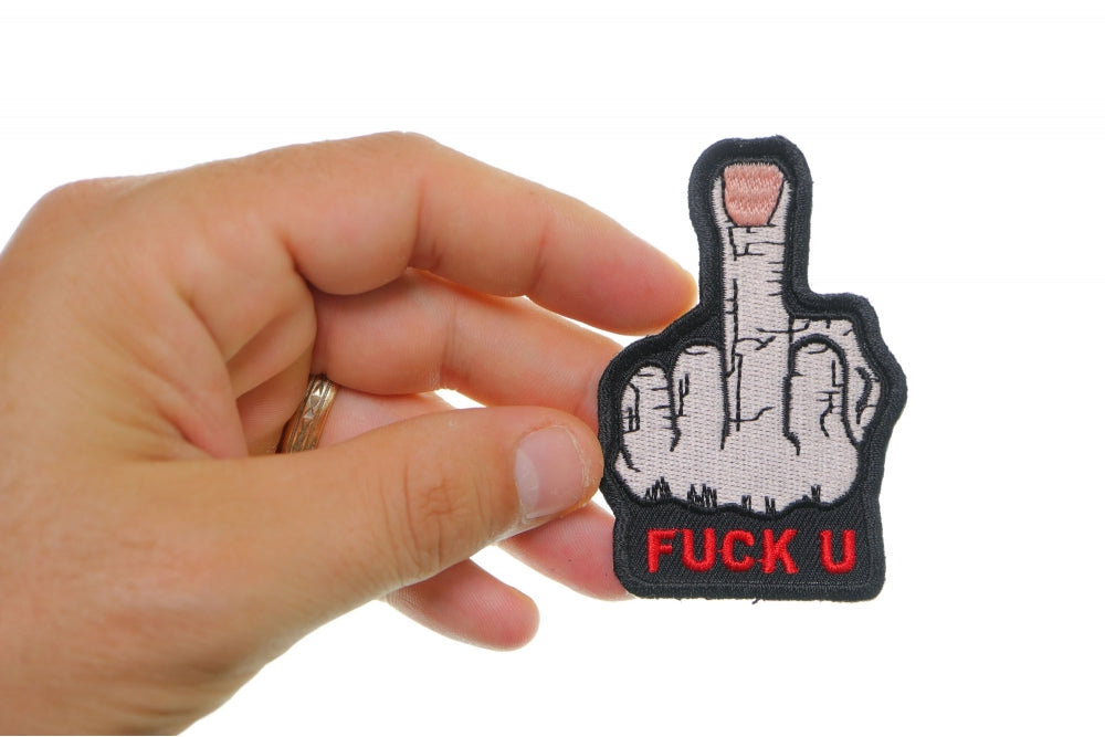 Middle Finger F-U' Embroidered Patch – Bold Attitude Statement ( 3 x 3 inches )