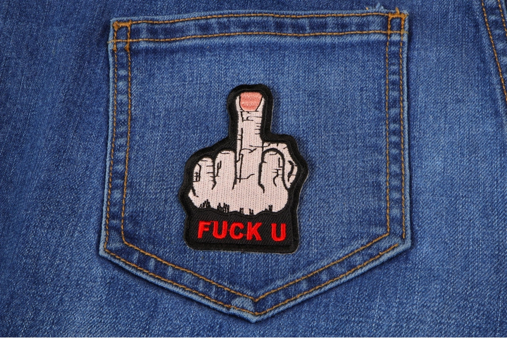Middle Finger F-U' Embroidered Patch – Bold Attitude Statement ( 3 x 3 inches )