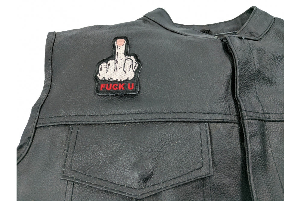 Middle Finger F-U' Embroidered Patch – Bold Attitude Statement ( 3 x 3 inches )