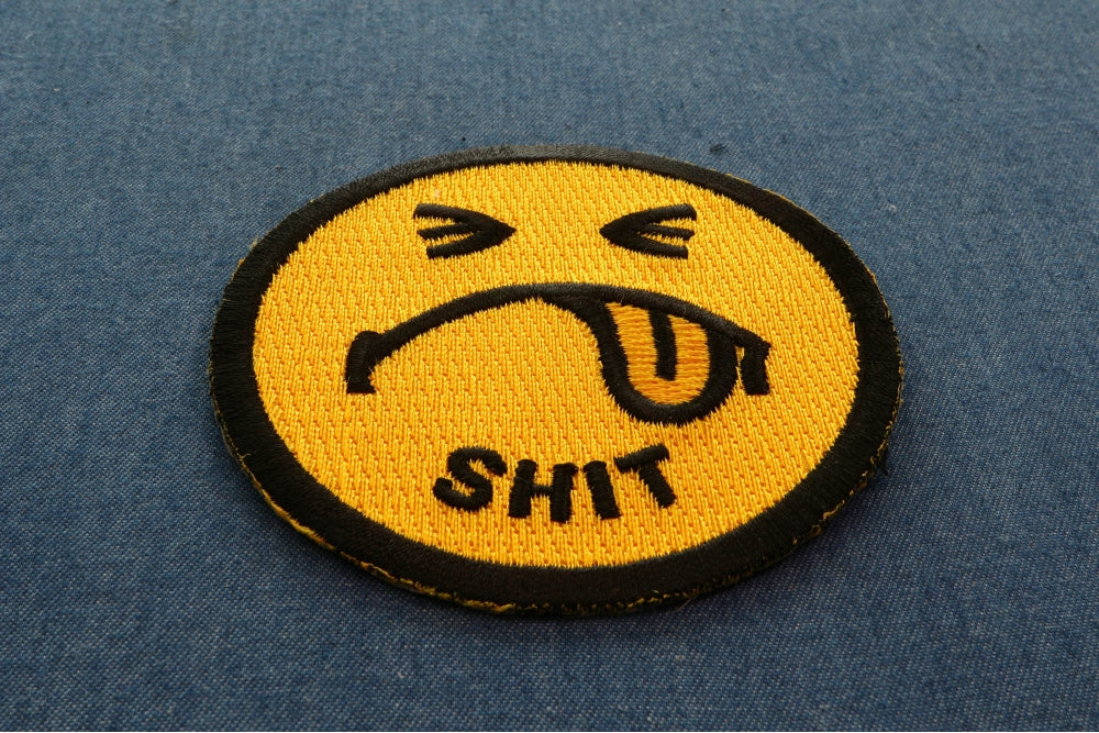 Shit Happens Patch – Humorous Embroidered Iron-On Patch for Jackets & Gear ( 3.5 x 2 inche )