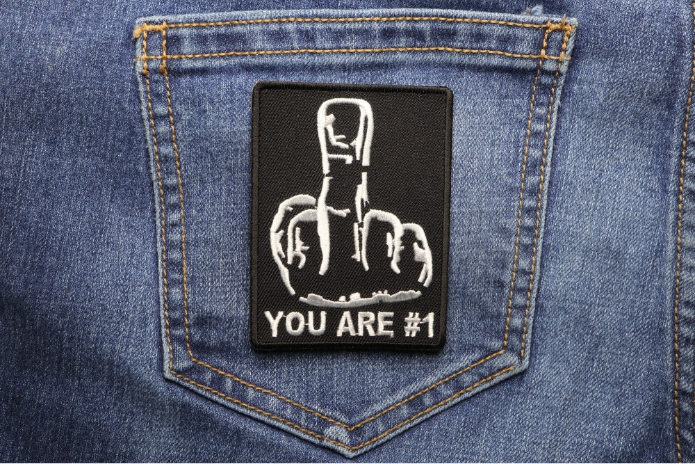 You're Number 1 Middle Finger Patch – Bold Iron-On Embroidered Patch ( 5 x 5 inche )